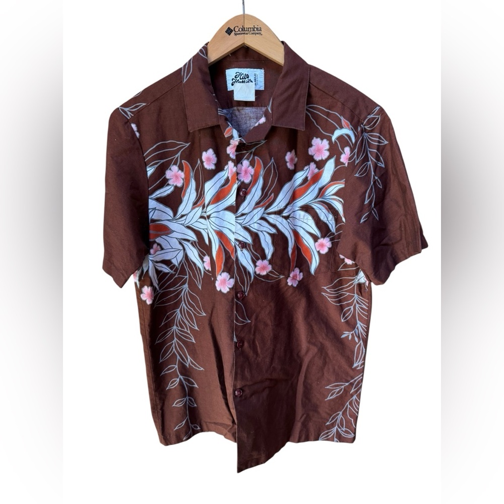 1960s/70s Hilo Hattie’s 100% Cotton Hawaiian Orchid Button Down Shirt